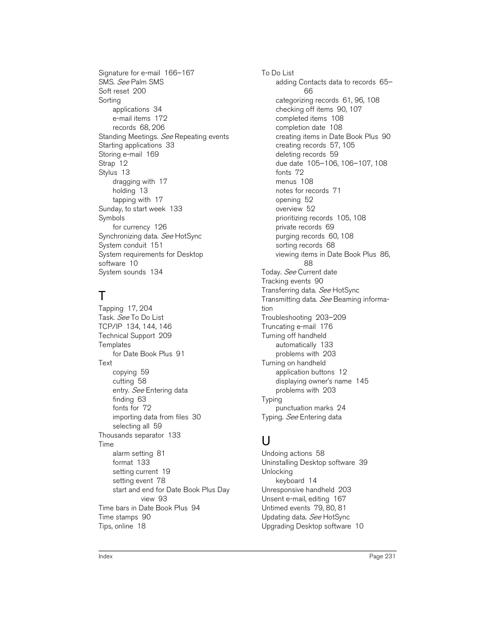 Handspring 90 User Manual | Page 231 / 232