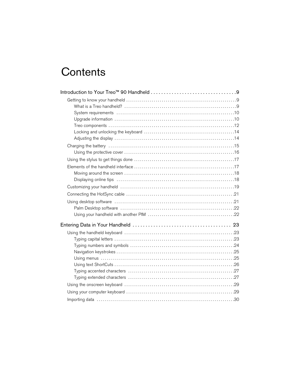 Handspring 90 User Manual | Page 3 / 232