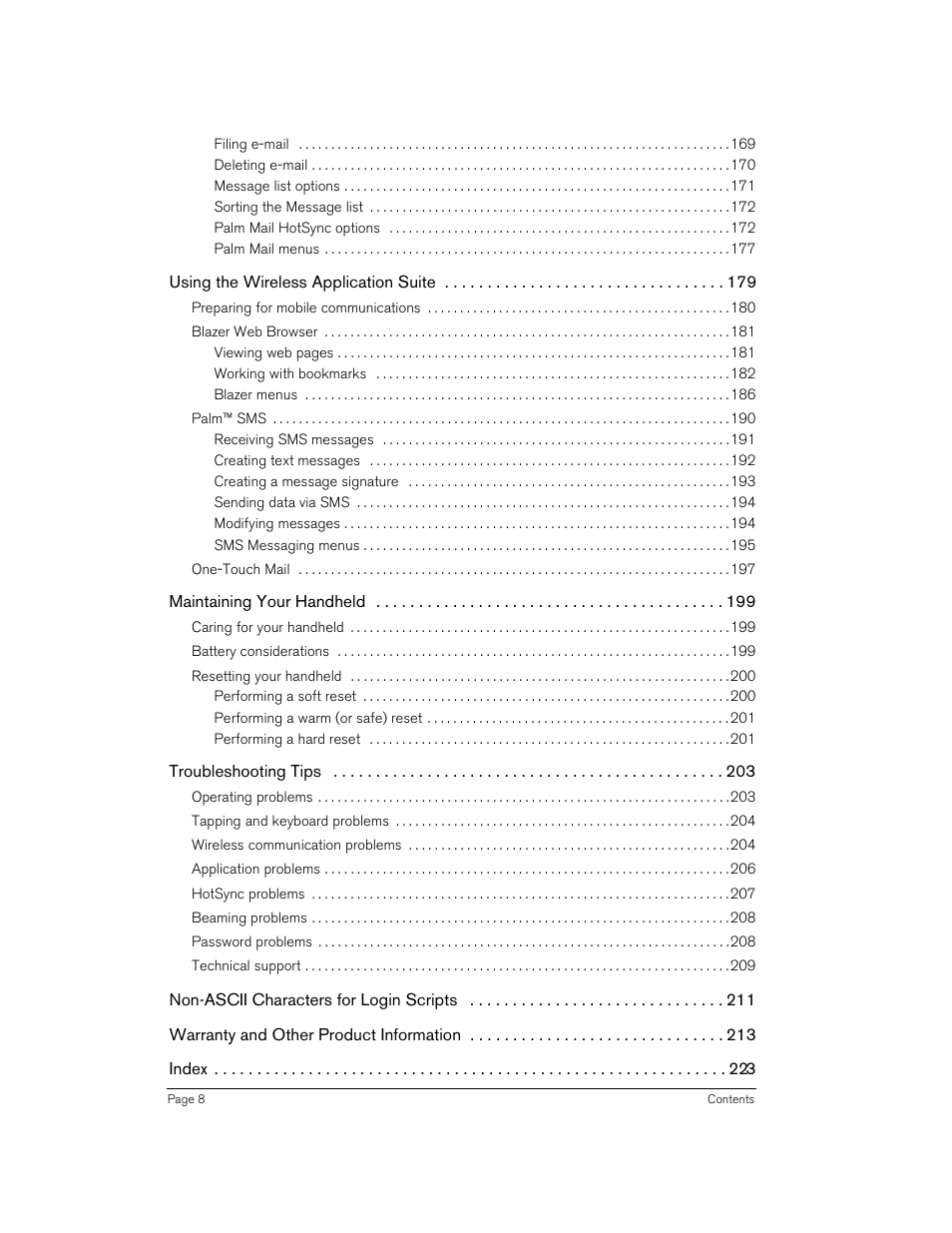 Handspring 90 User Manual | Page 8 / 232