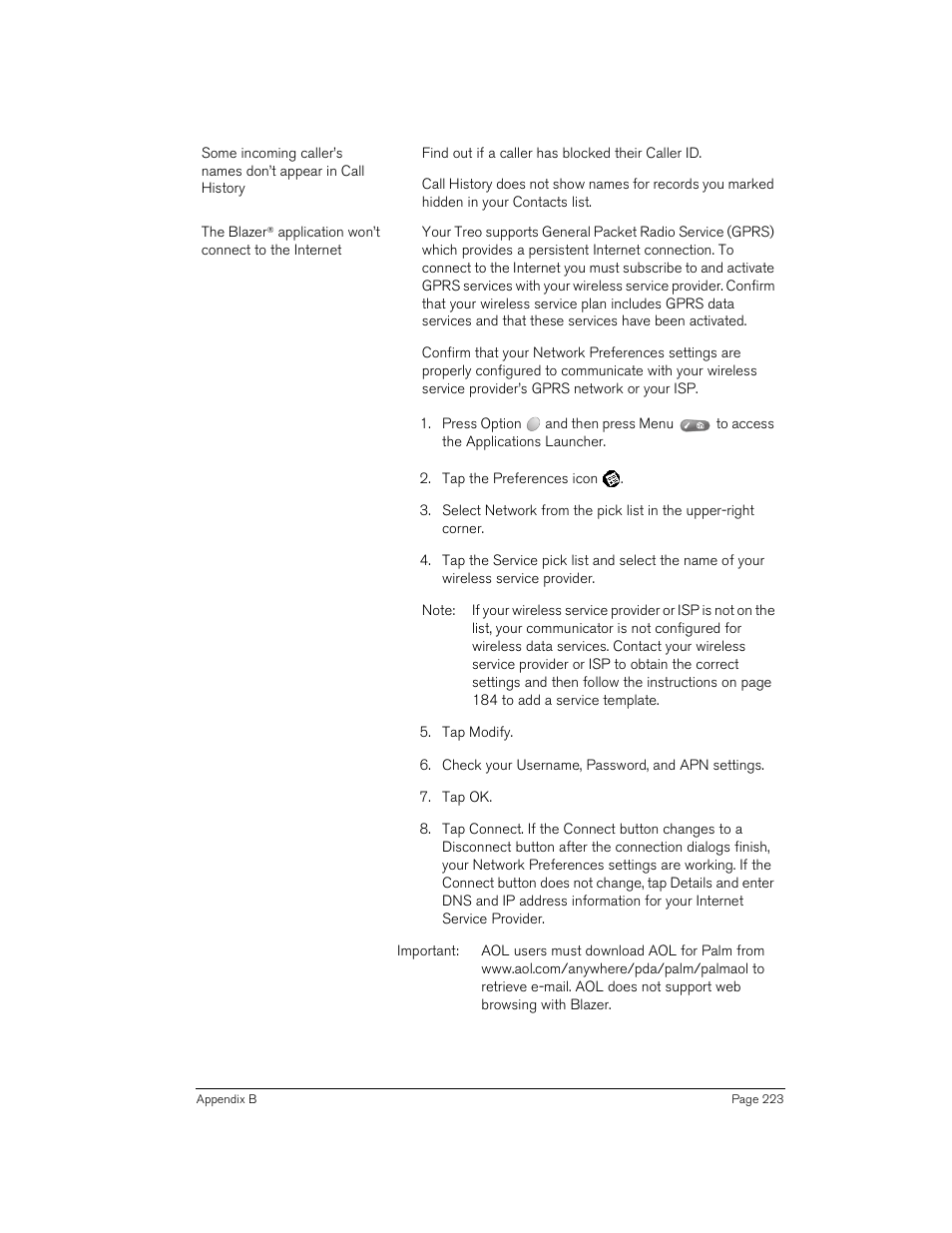 Handspring 270 User Manual | Page 223 / 257