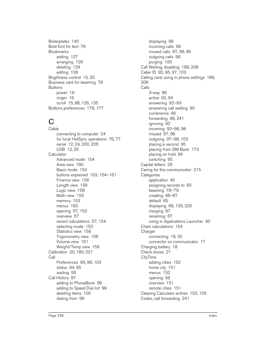 Handspring 270 User Manual | Page 248 / 257