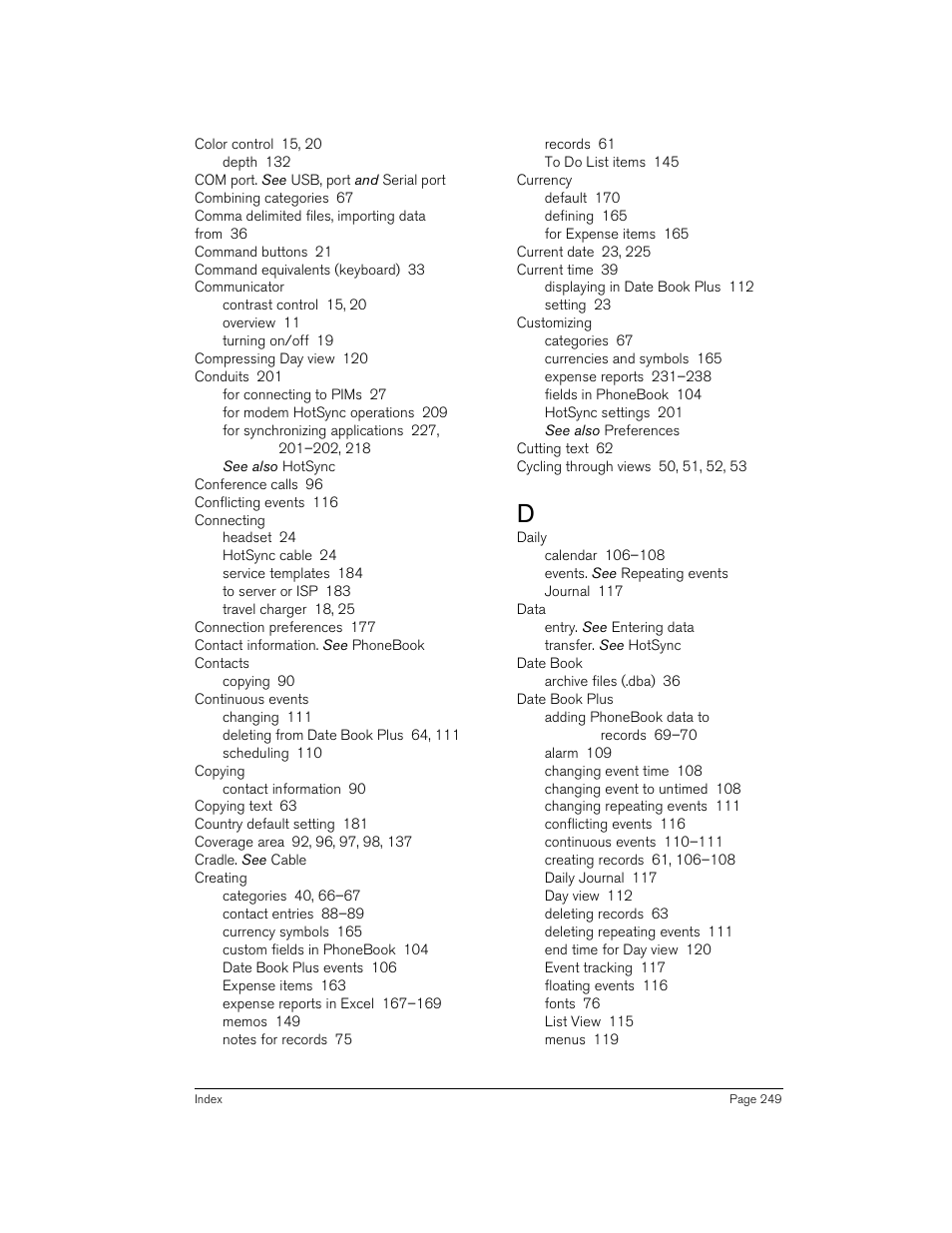 Handspring 270 User Manual | Page 249 / 257