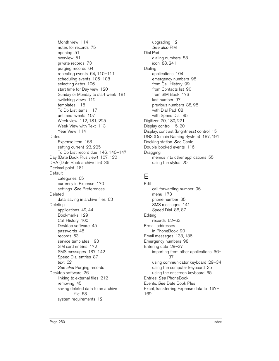 Handspring 270 User Manual | Page 250 / 257