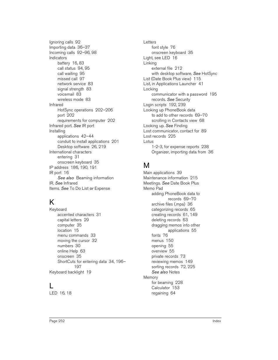 Handspring 270 User Manual | Page 252 / 257