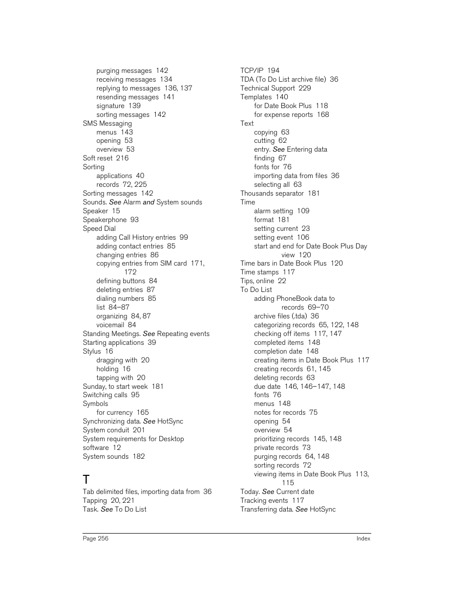 Handspring 270 User Manual | Page 256 / 257