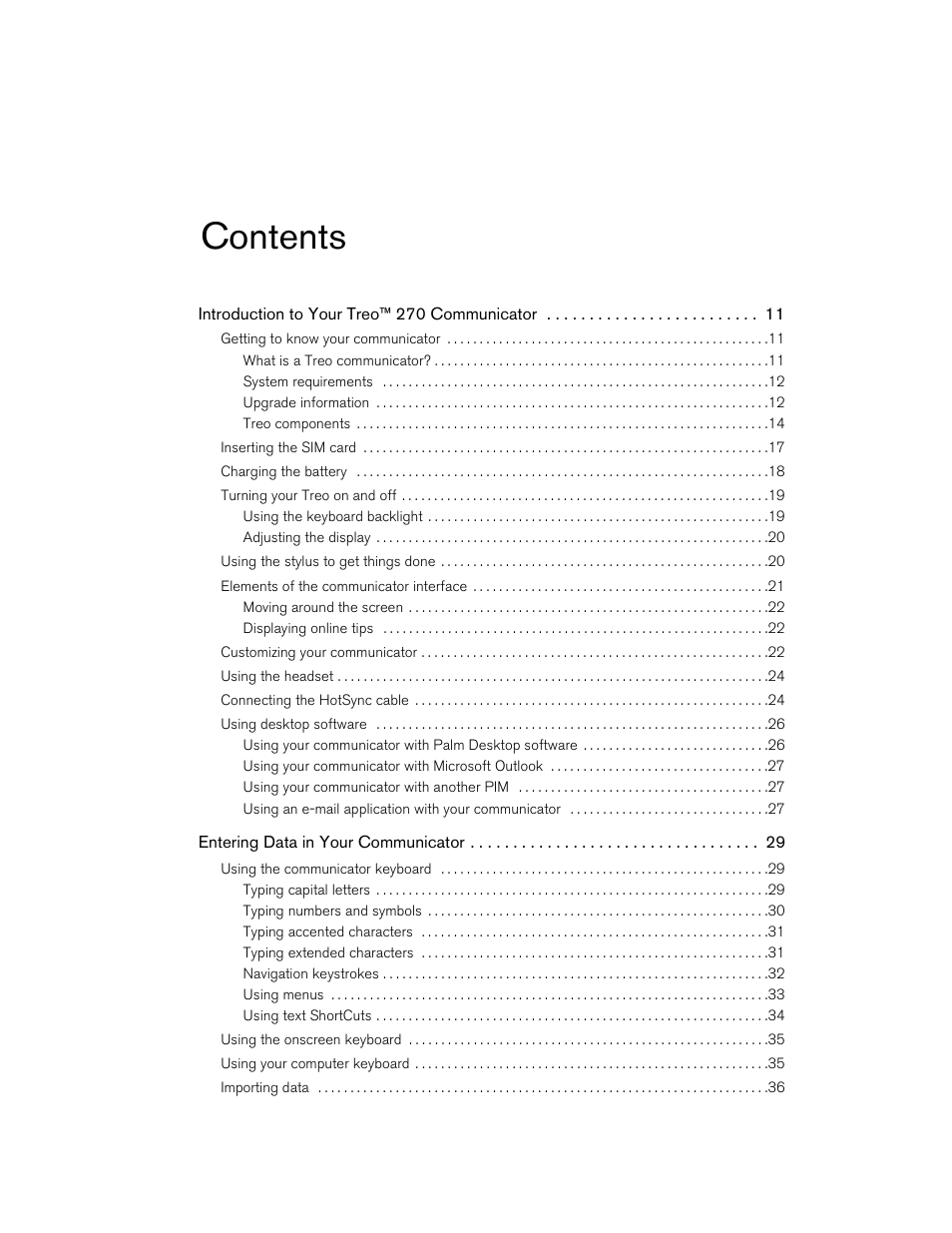 Handspring 270 User Manual | Page 3 / 257