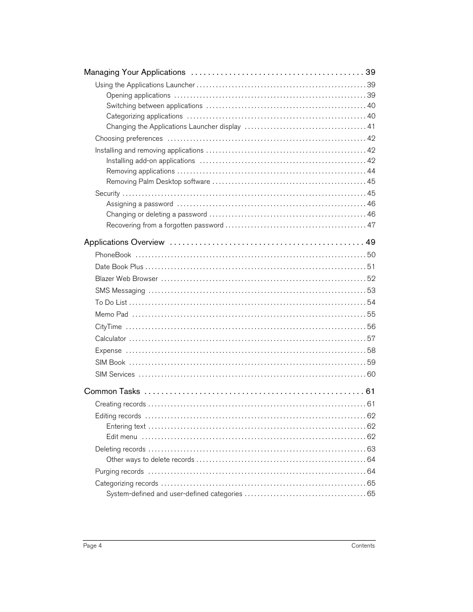 Handspring 270 User Manual | Page 4 / 257