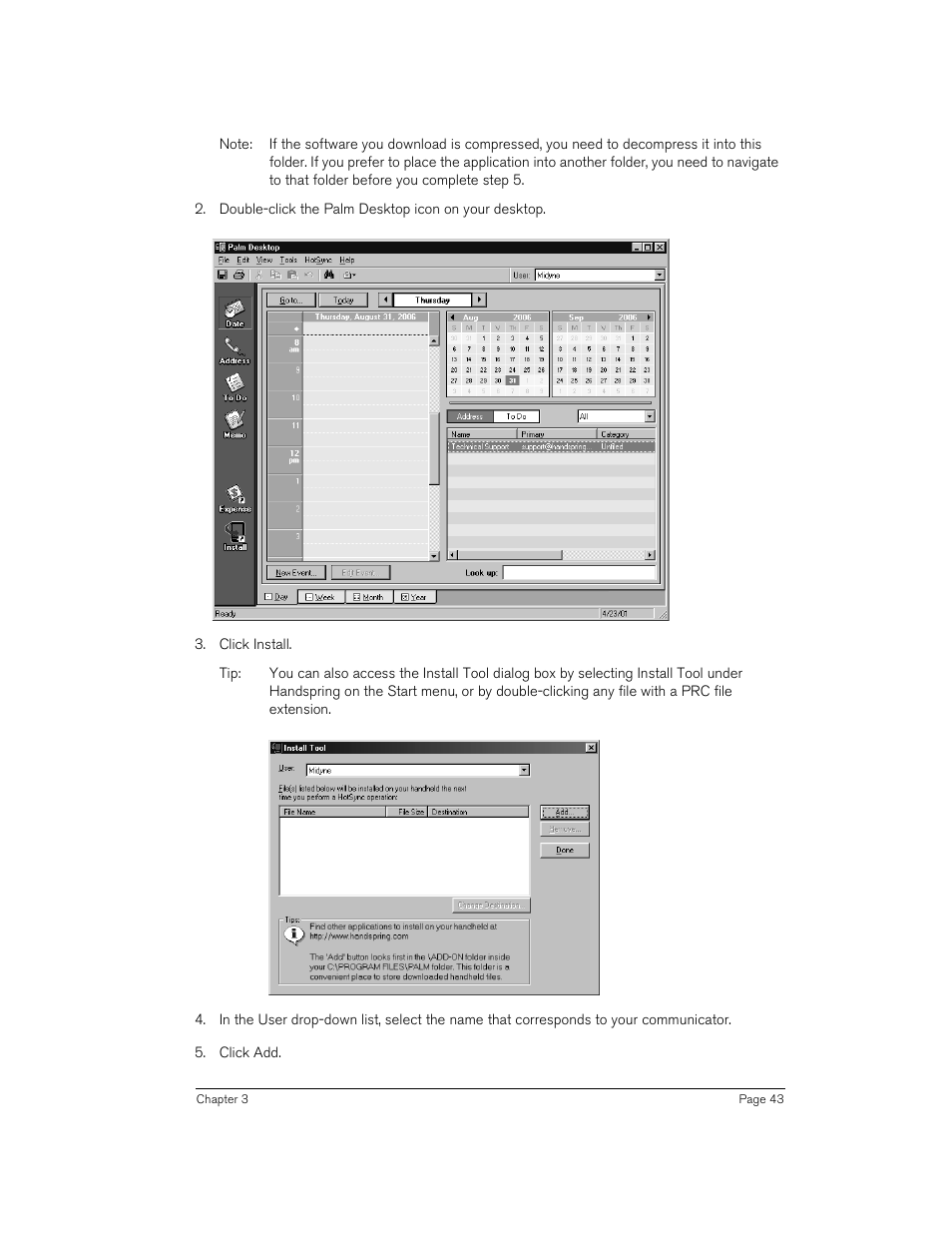 Handspring 270 User Manual | Page 43 / 257