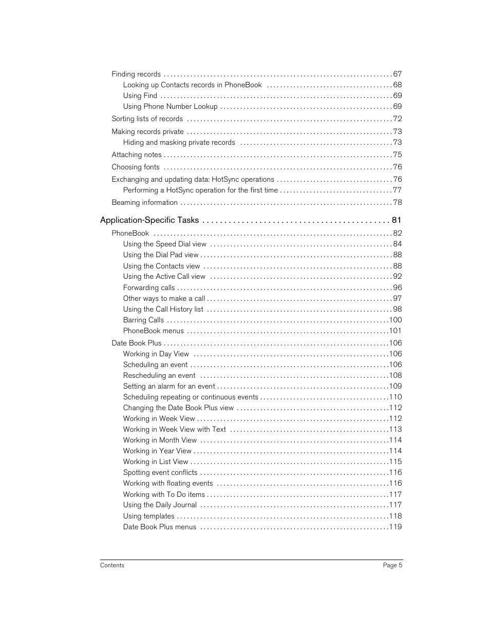 Handspring 270 User Manual | Page 5 / 257