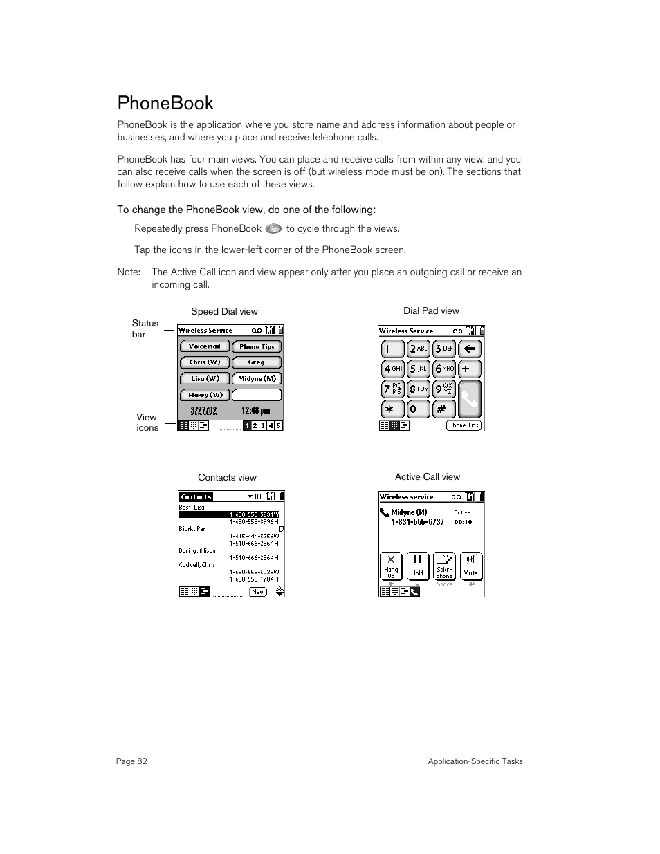 Phonebook | Handspring 270 User Manual | Page 82 / 257