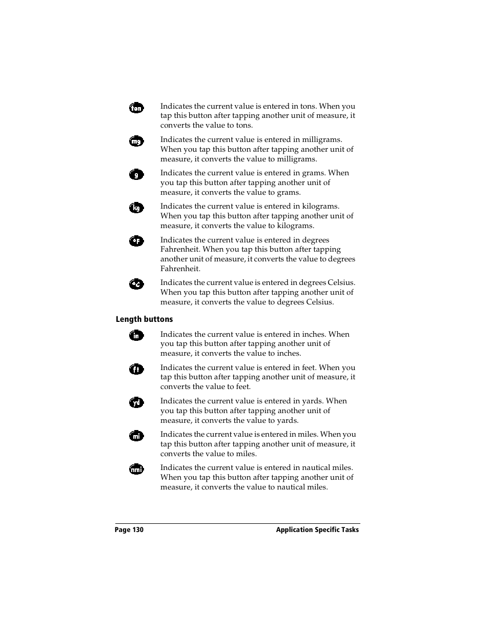 Length buttons | Handspring Visor Deluxe Handheld User Manual | Page 138 / 282