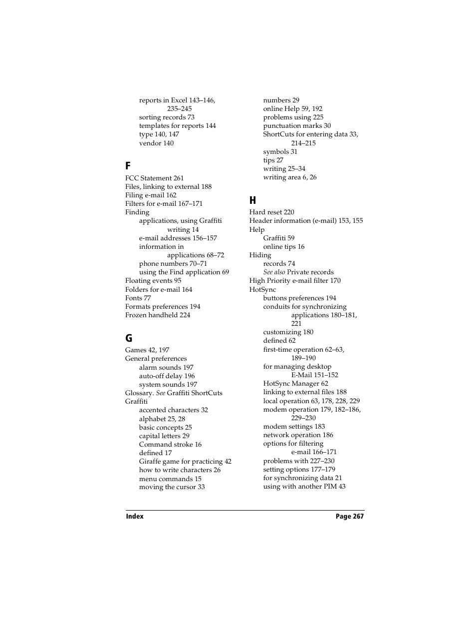 Handspring Visor Deluxe Handheld User Manual | Page 275 / 282