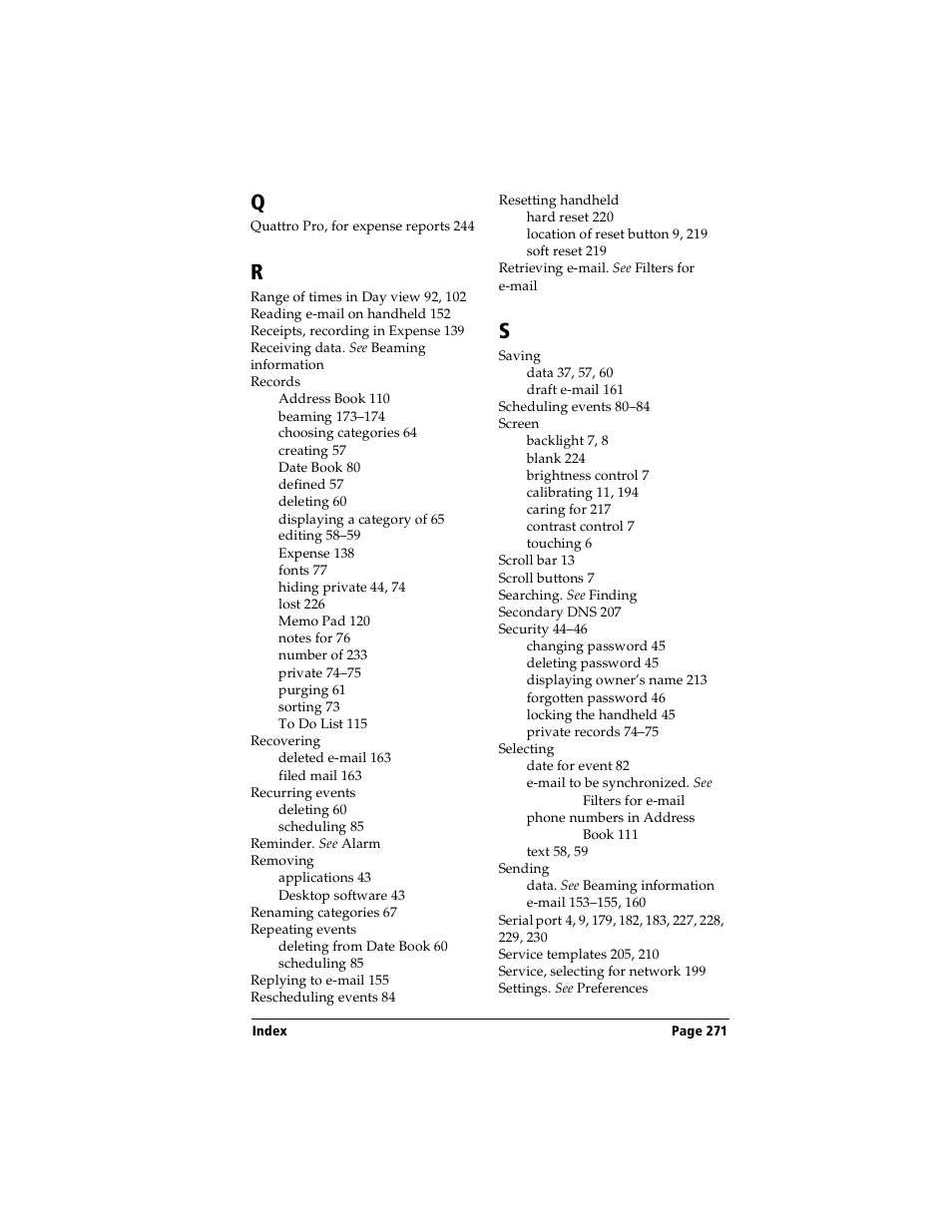 Handspring Visor Deluxe Handheld User Manual | Page 279 / 282