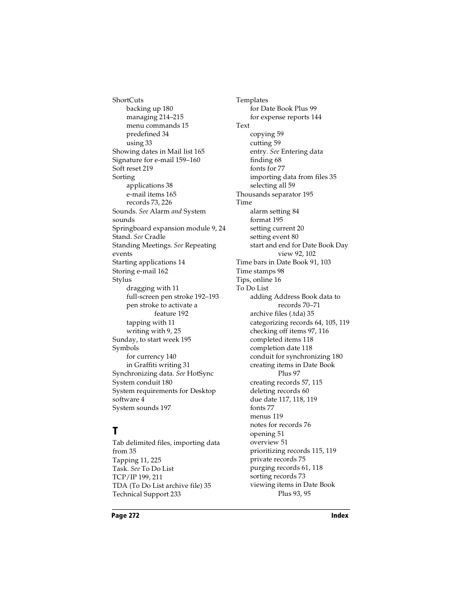 Handspring Visor Deluxe Handheld User Manual | Page 280 / 282