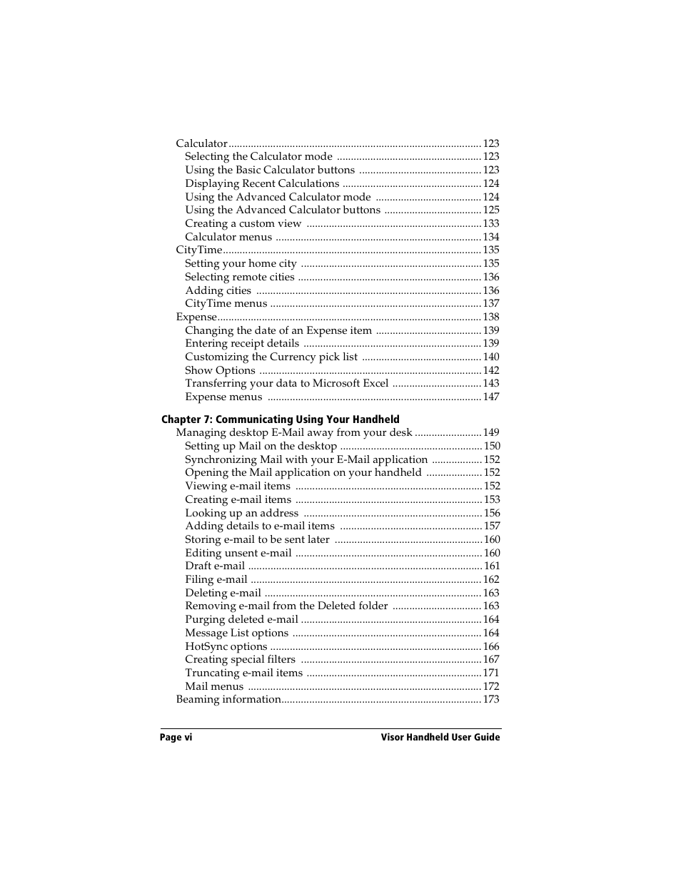 Handspring Visor Deluxe Handheld User Manual | Page 6 / 282