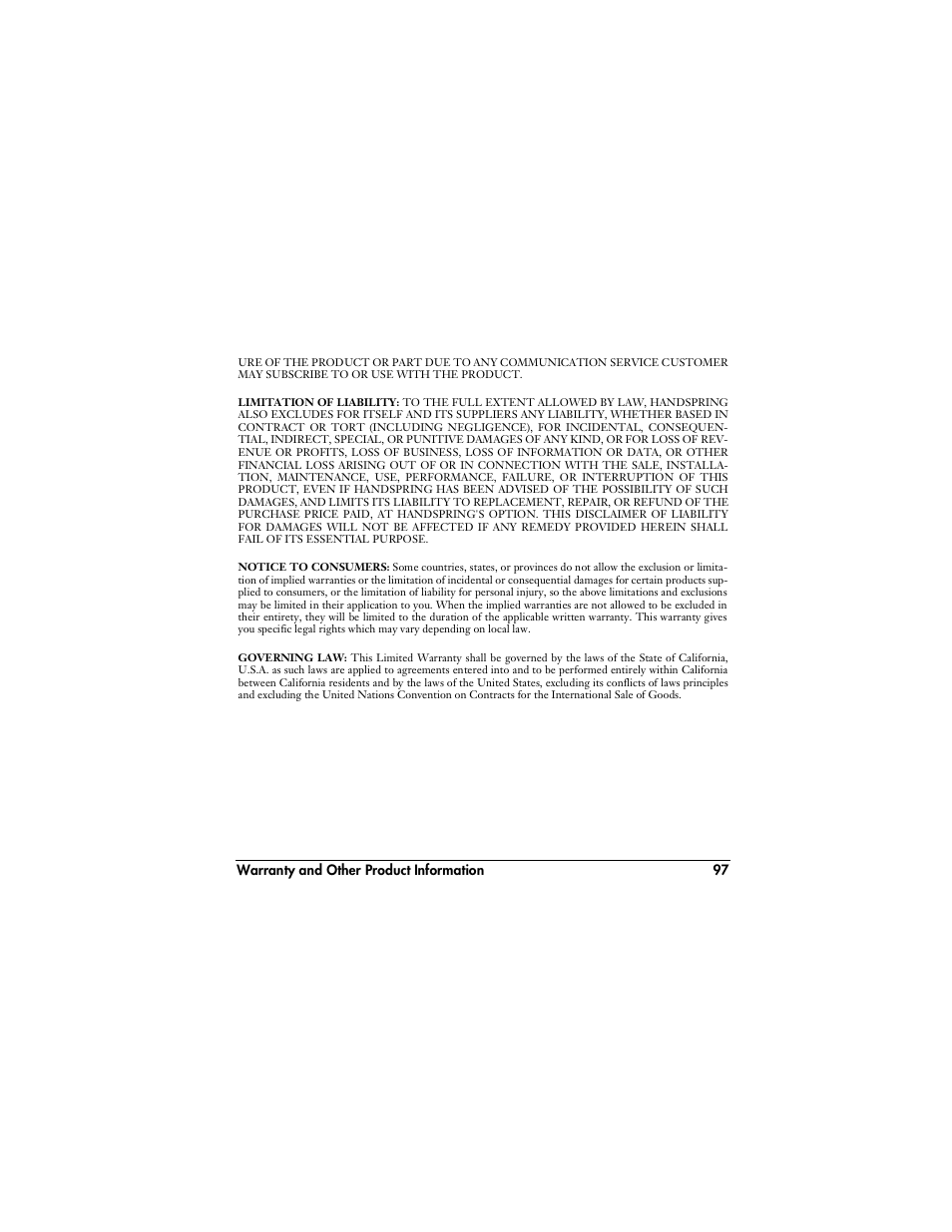 Handspring VisorPhone User Manual | Page 103 / 116