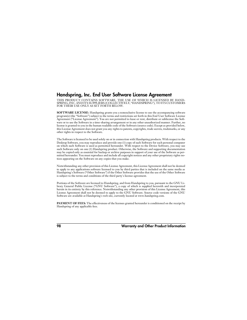 Handspring VisorPhone User Manual | Page 104 / 116