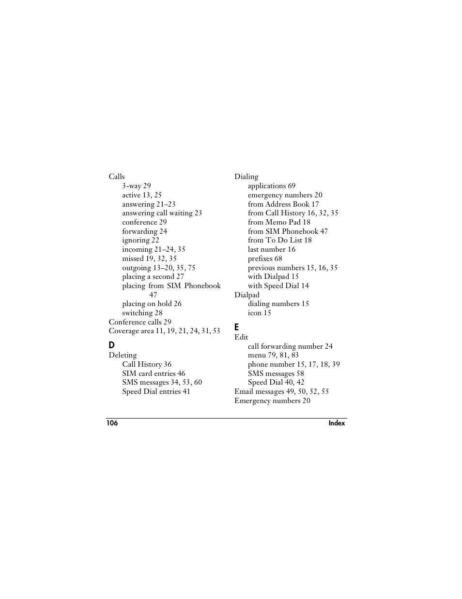 Handspring VisorPhone User Manual | Page 112 / 116