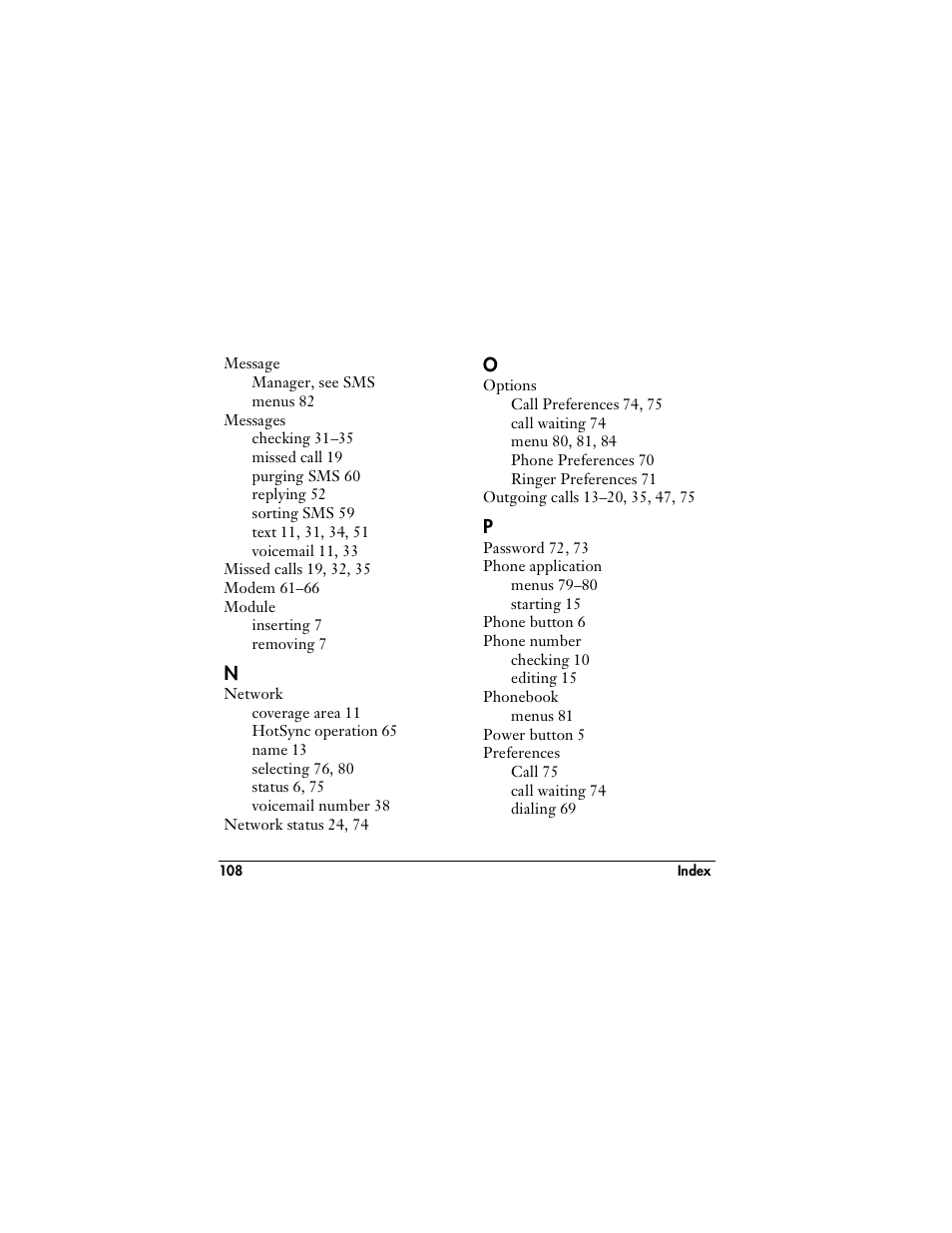 Handspring VisorPhone User Manual | Page 114 / 116