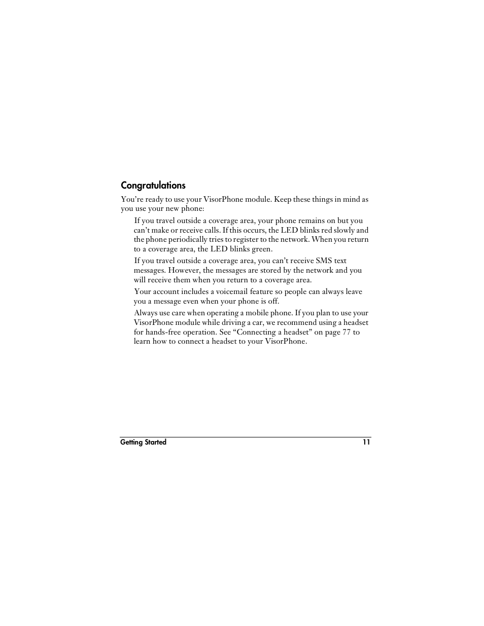 Congratulations | Handspring VisorPhone User Manual | Page 17 / 116