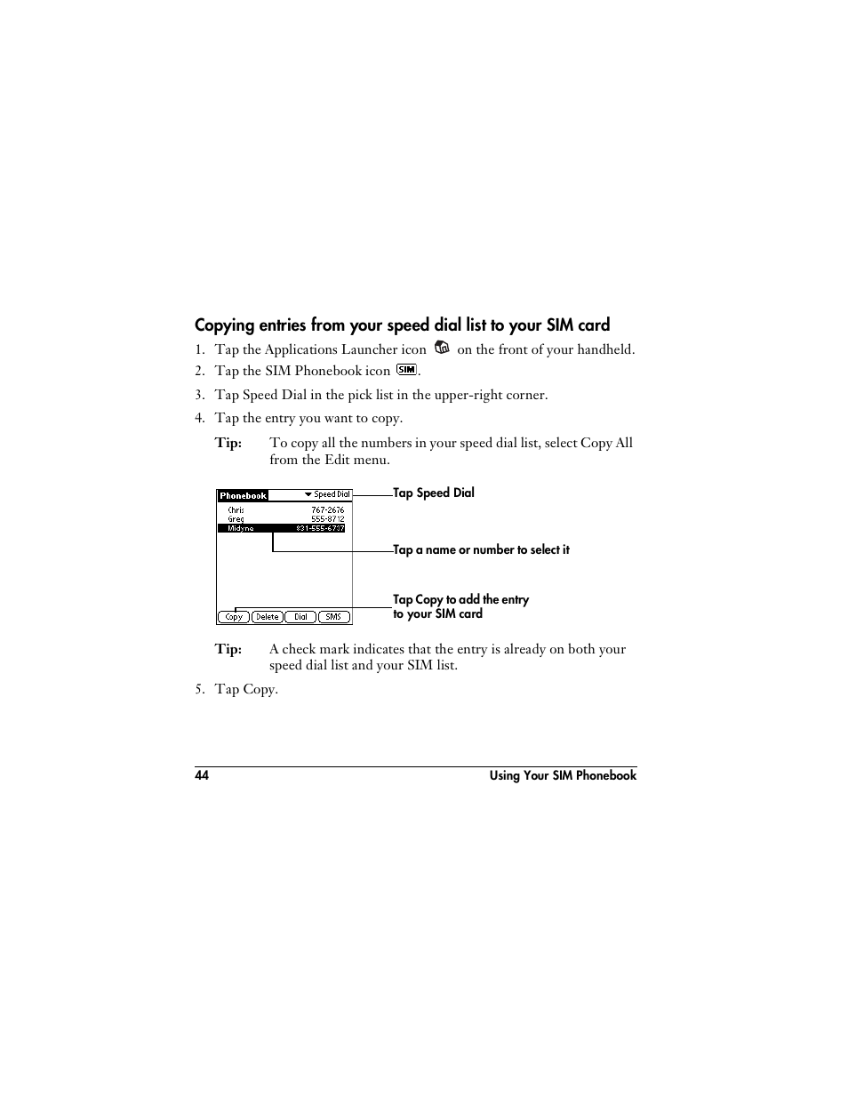 Handspring VisorPhone User Manual | Page 50 / 116