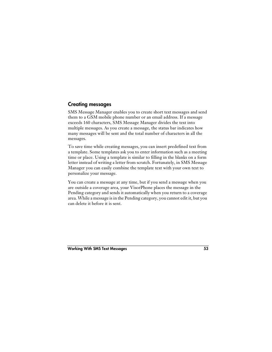 Creating messages | Handspring VisorPhone User Manual | Page 59 / 116