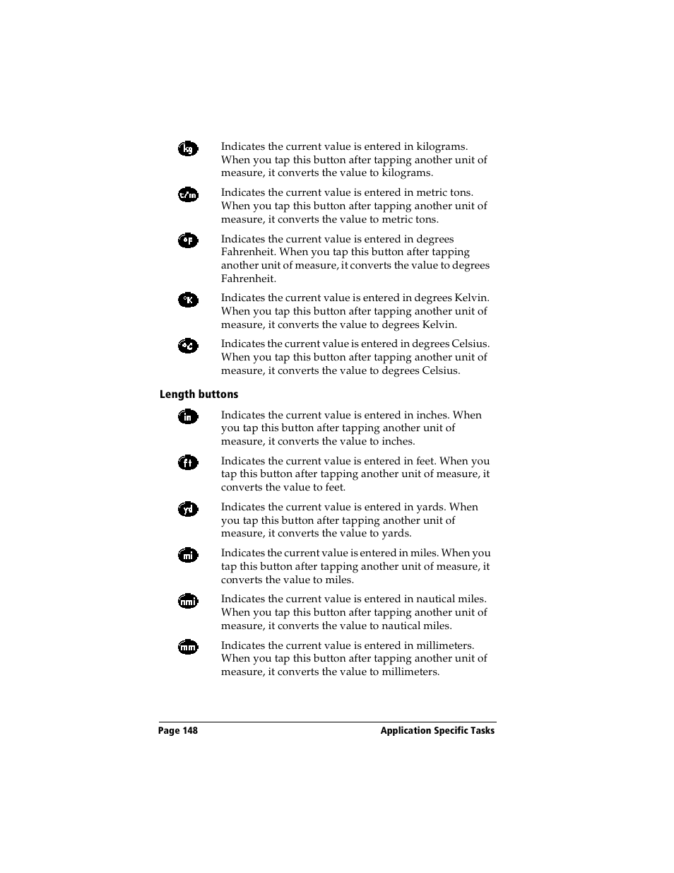 Length buttons | Handspring Visor User Manual | Page 148 / 263