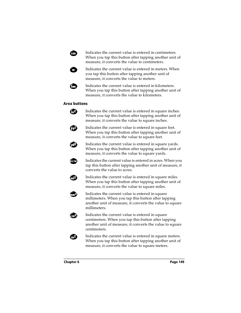 Area buttons | Handspring Visor User Manual | Page 149 / 263