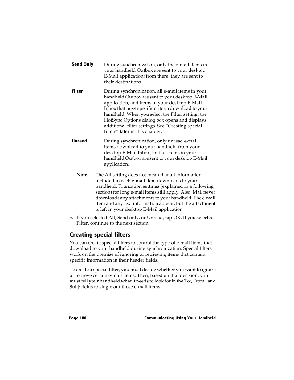 Creating special filters | Handspring Visor User Manual | Page 180 / 263