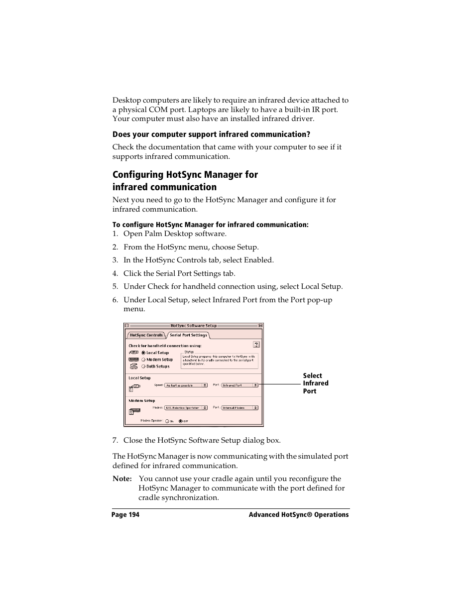 Does your computer support infrared communication | Handspring Visor User Manual | Page 194 / 263