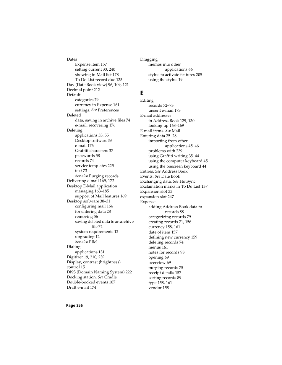Handspring Visor User Manual | Page 256 / 263