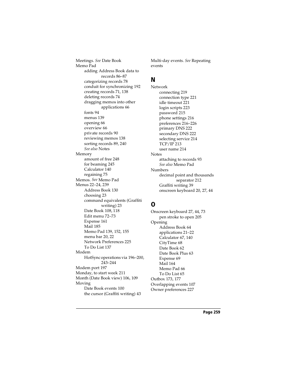 Handspring Visor User Manual | Page 259 / 263