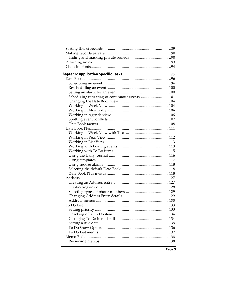 Handspring Visor User Manual | Page 5 / 263