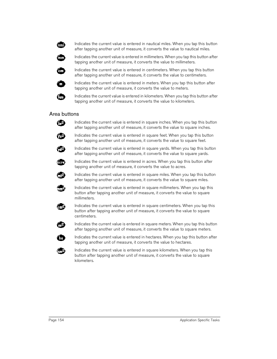 Area buttons | Handspring Treo 180 User Manual | Page 154 / 235