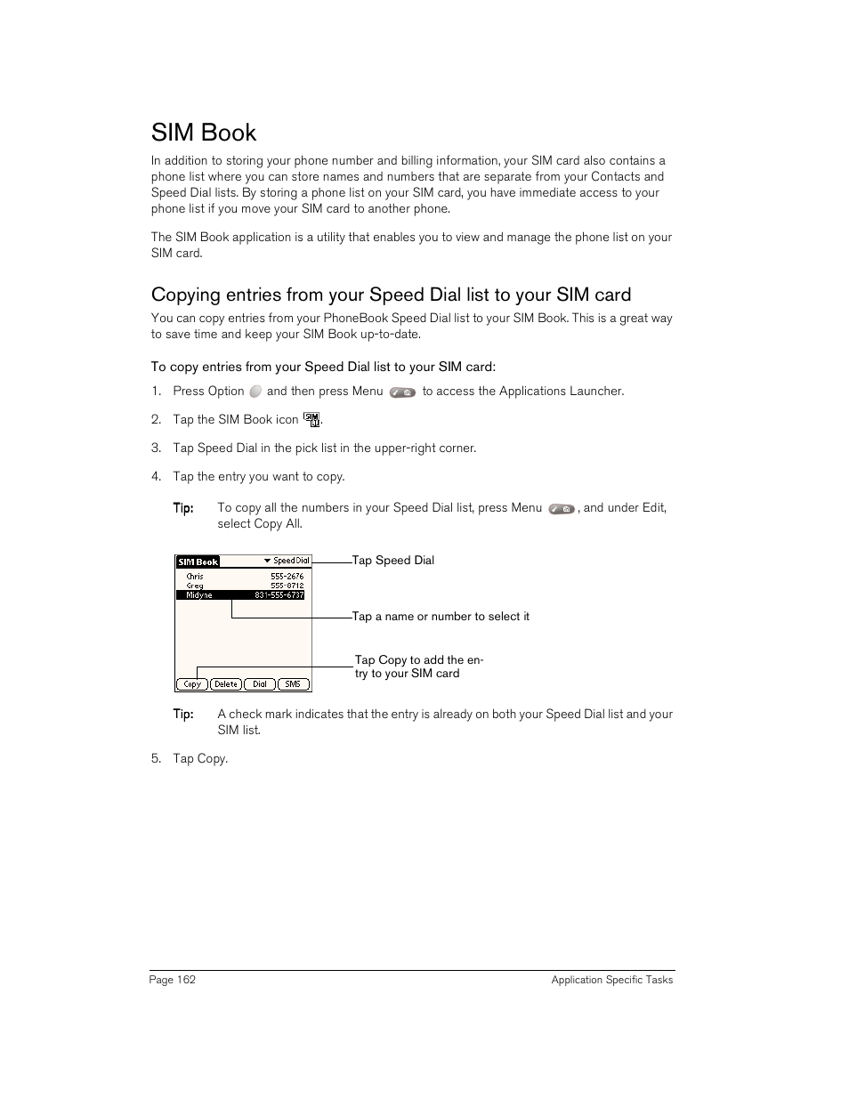 Sim book | Handspring Treo 180 User Manual | Page 162 / 235