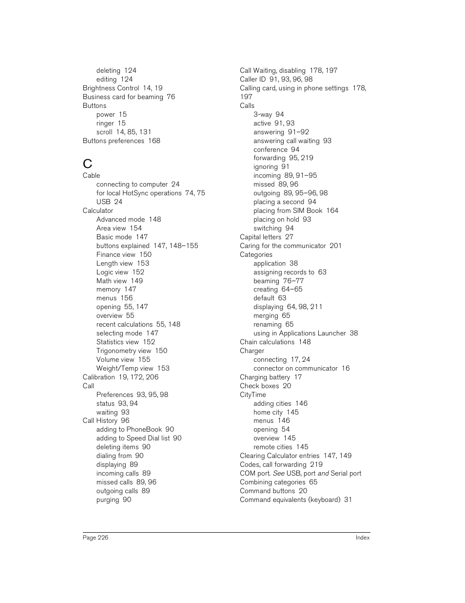 Handspring Treo 180 User Manual | Page 226 / 235