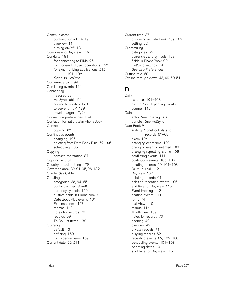 Handspring Treo 180 User Manual | Page 227 / 235