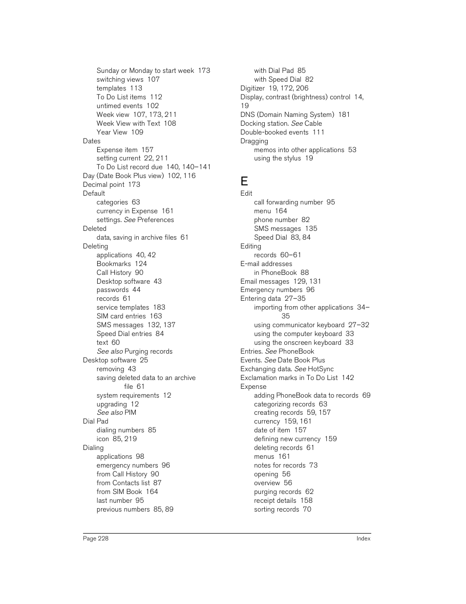 Handspring Treo 180 User Manual | Page 228 / 235