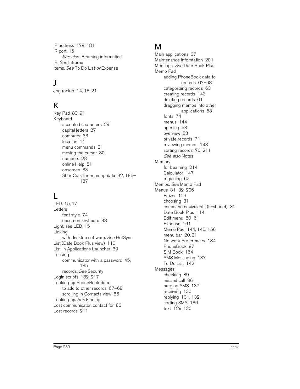 Handspring Treo 180 User Manual | Page 230 / 235