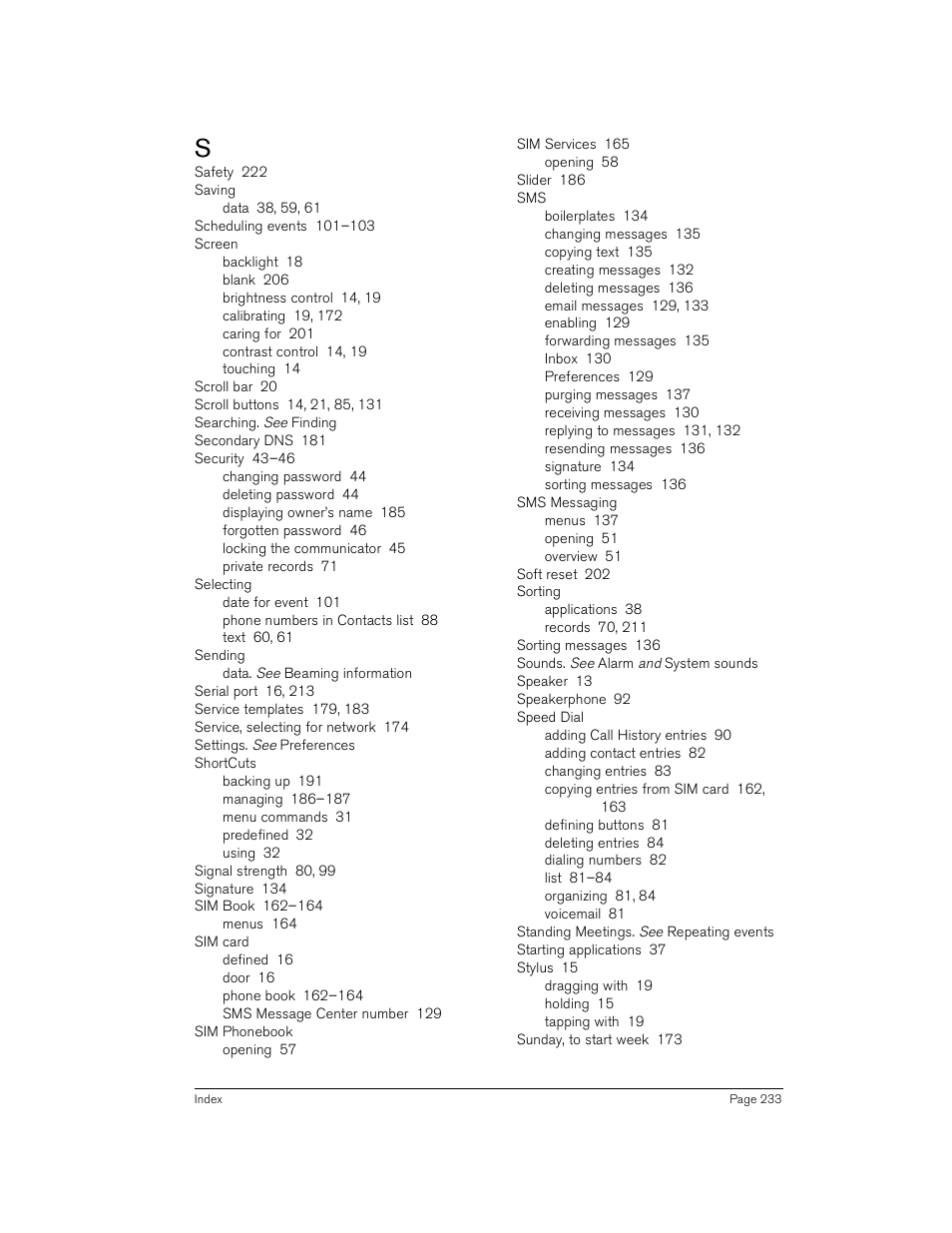 Handspring Treo 180 User Manual | Page 233 / 235