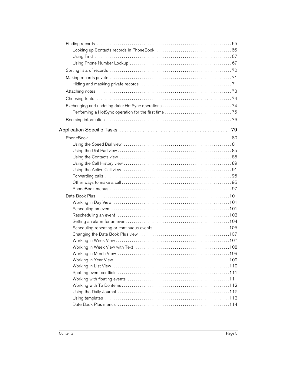 Handspring Treo 180 User Manual | Page 5 / 235