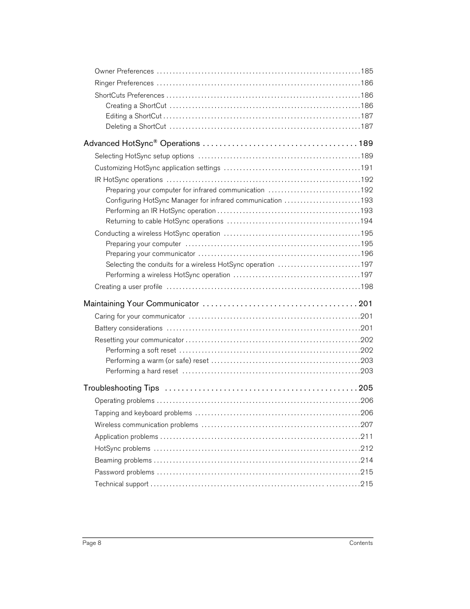 Handspring Treo 180 User Manual | Page 8 / 235