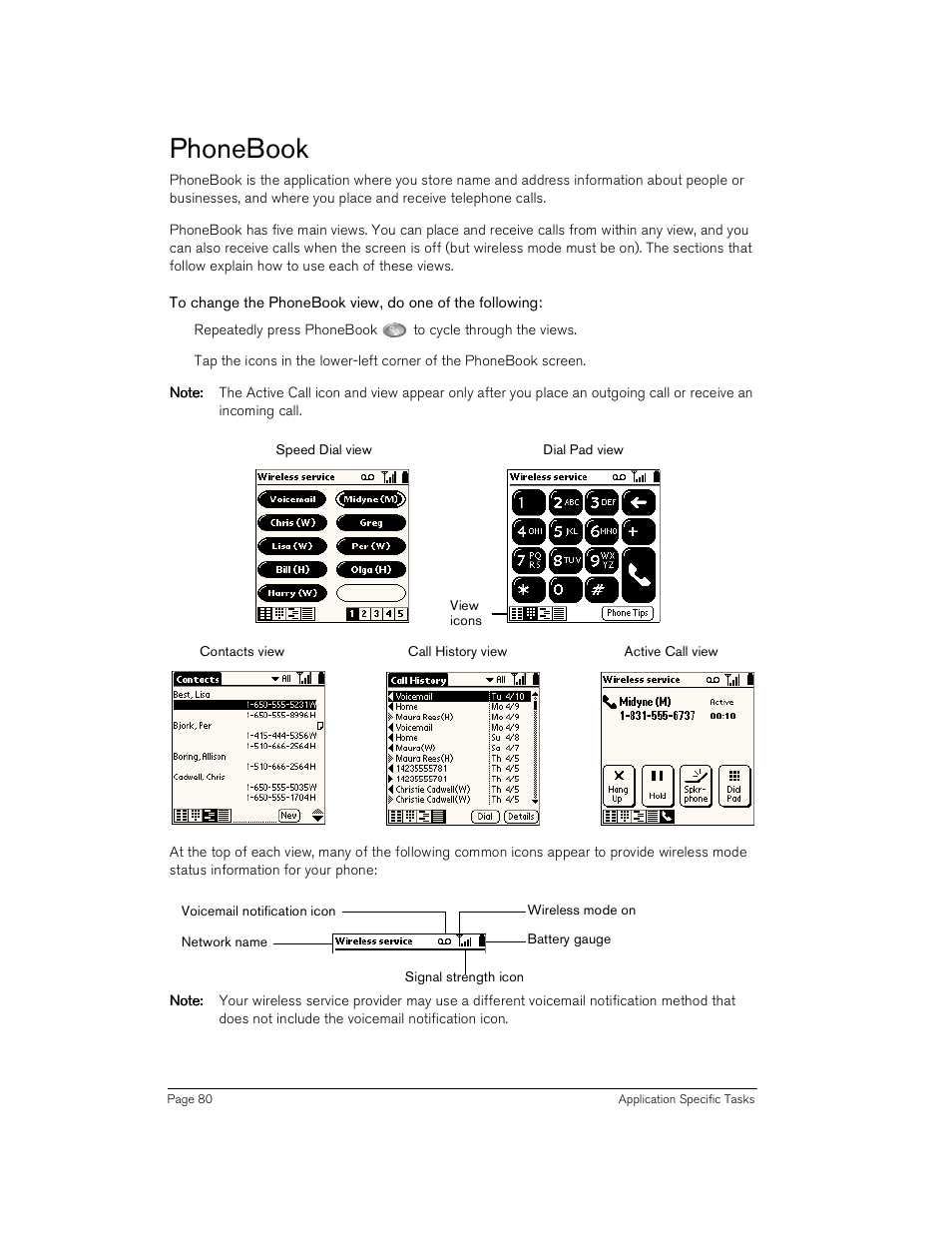 Phonebook | Handspring Treo 180 User Manual | Page 80 / 235