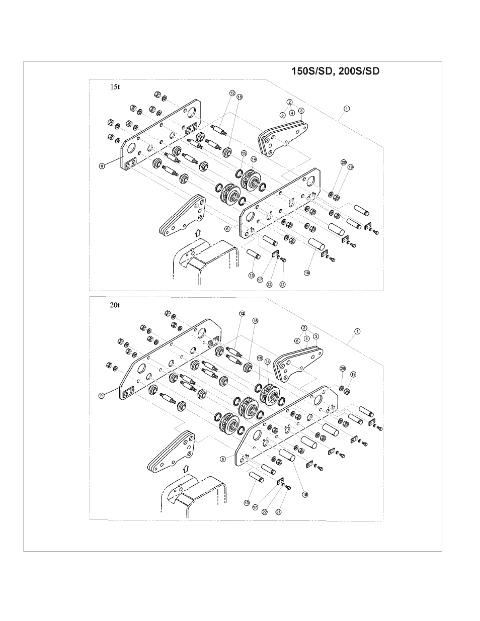 8 top suspension plate parts | Harrington Hoists NER2 User Manual | Page 42 / 60