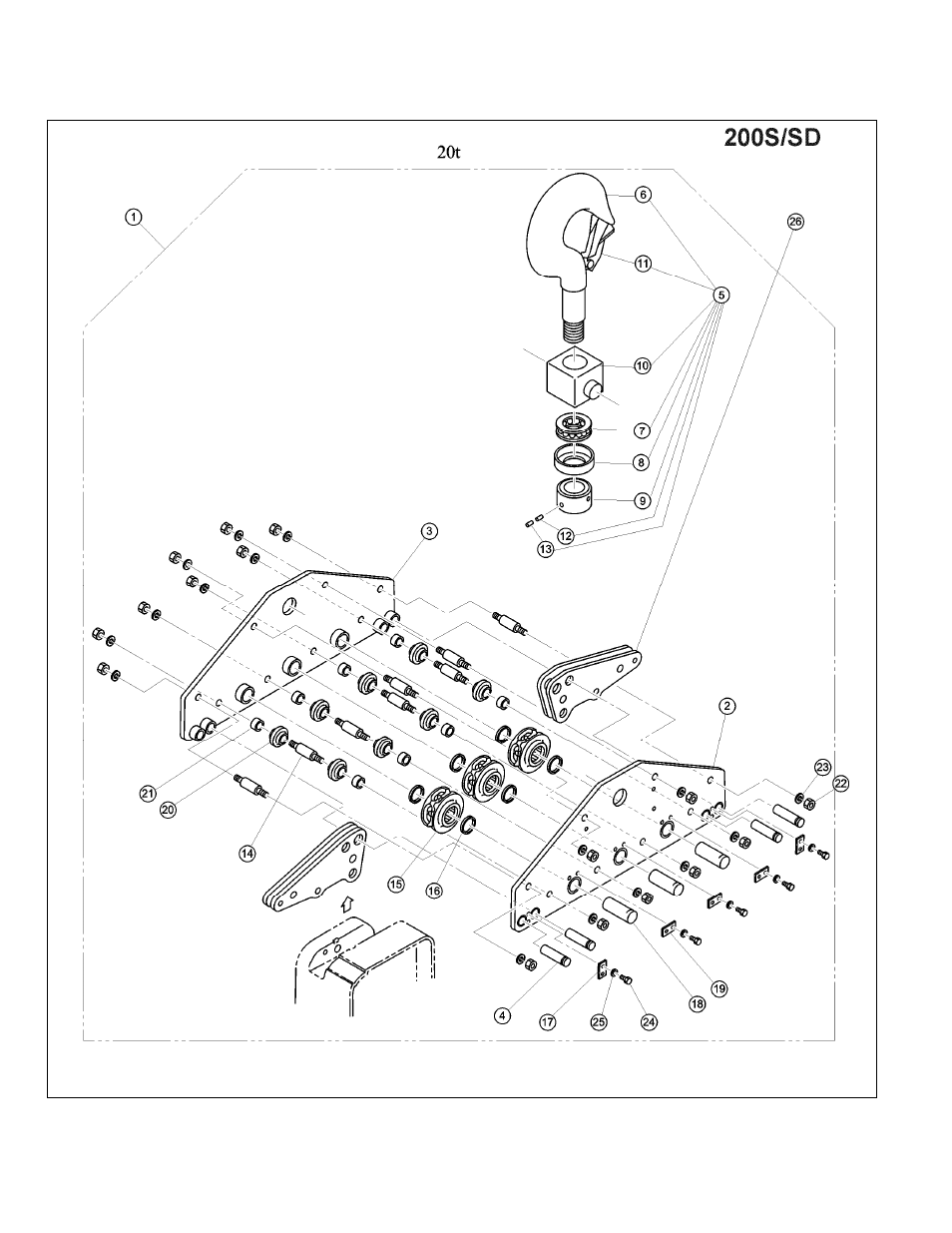 9 top hook parts | Harrington Hoists NER2 User Manual | Page 48 / 60