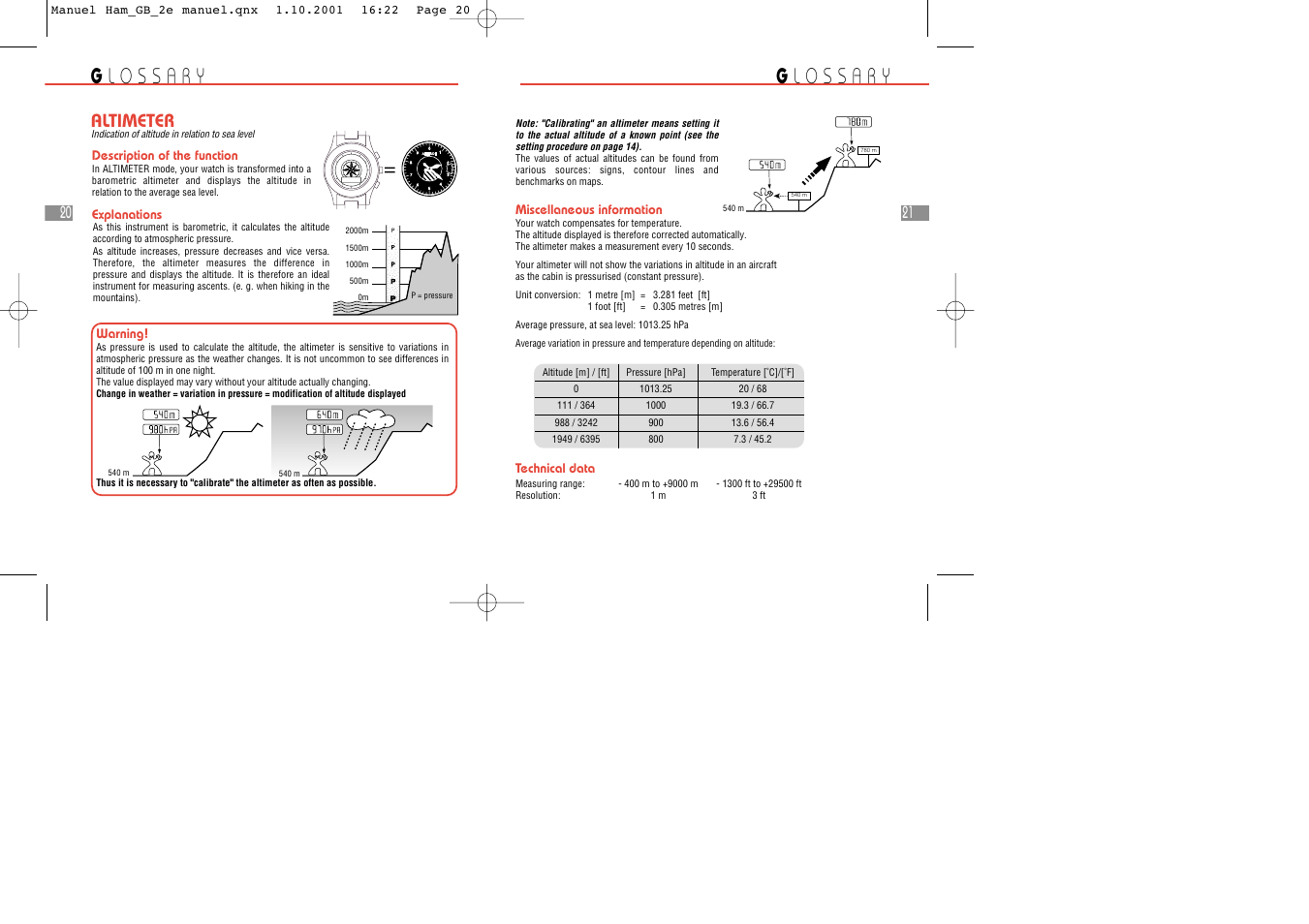 Altimeter | Hamilton Watch Multi Touch Watch User Manual | Page 11 / 12