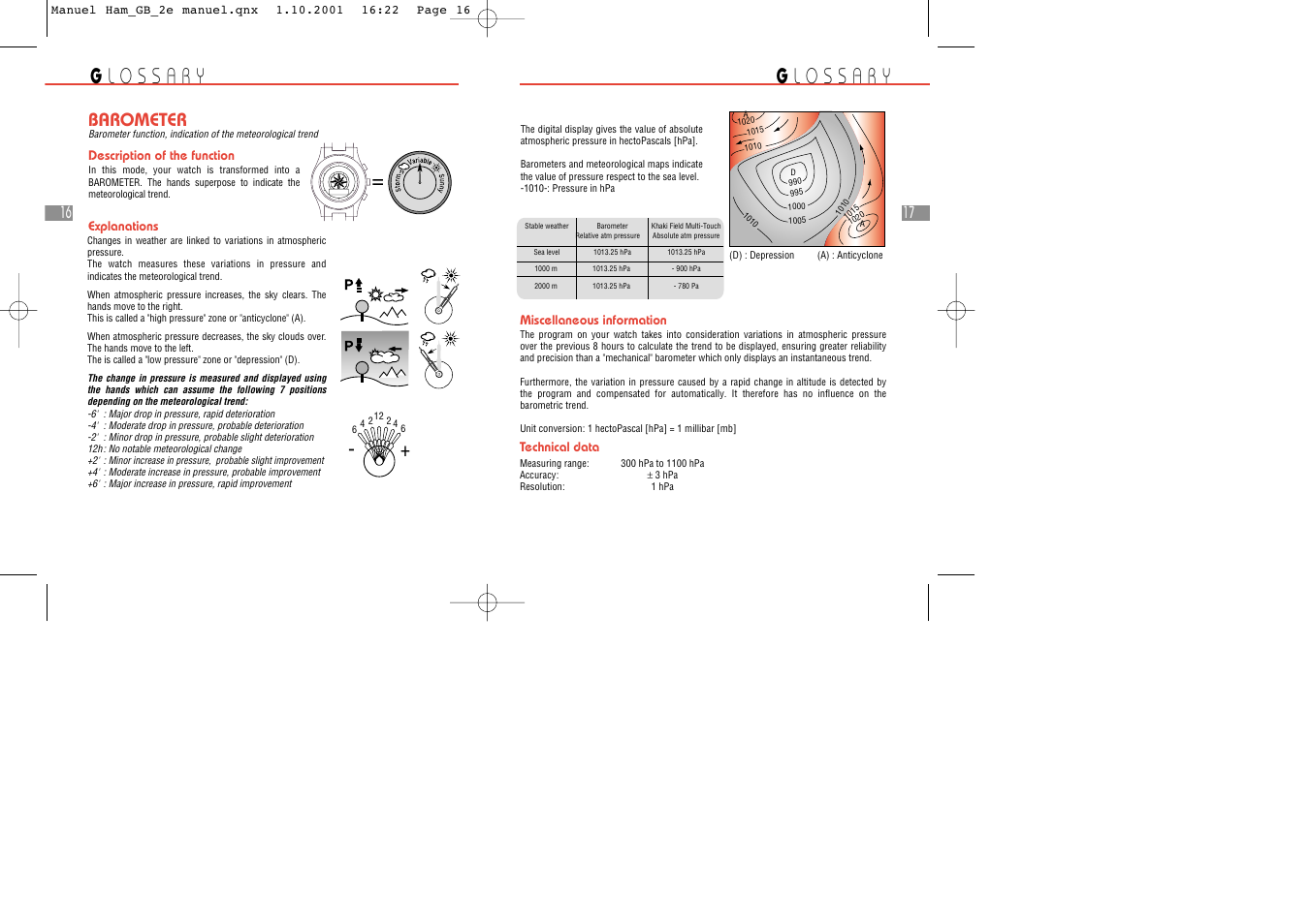 Barometer | Hamilton Watch Multi Touch Watch User Manual | Page 9 / 12