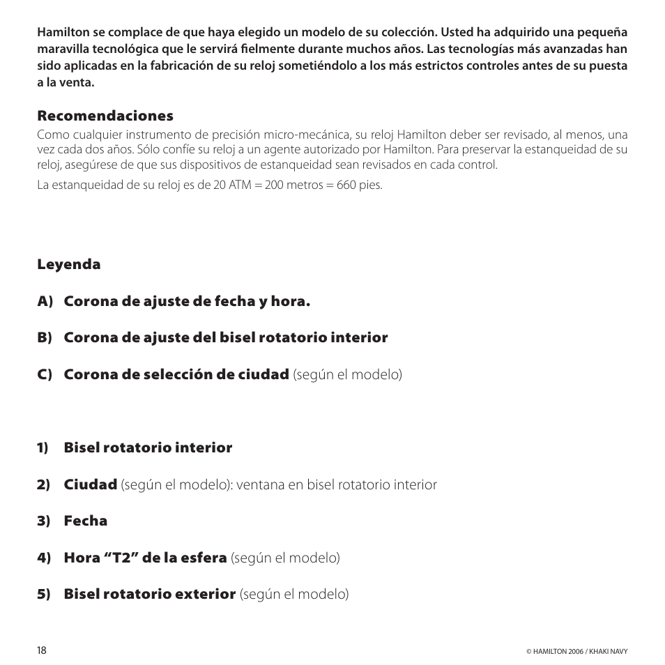 Hamilton Watch Khaki GMT 3 TZ User Manual | Page 22 / 74