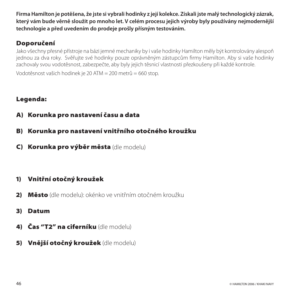 Hamilton Watch Khaki GMT 3 TZ User Manual | Page 50 / 74