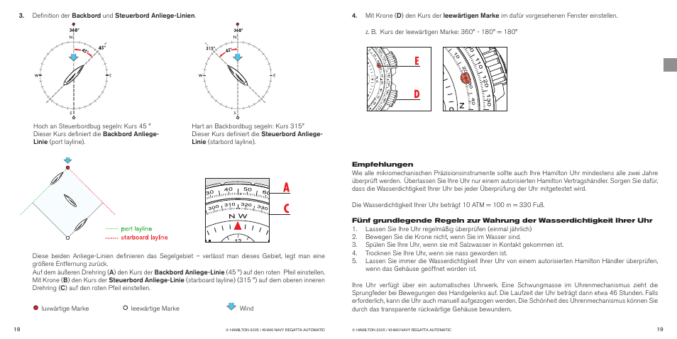 Hamilton Watch Khaki Navy Regatta Automatic User Manual | Page 12 / 47